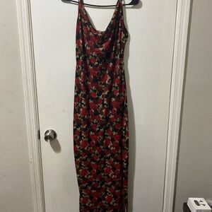 Floral dress with slit